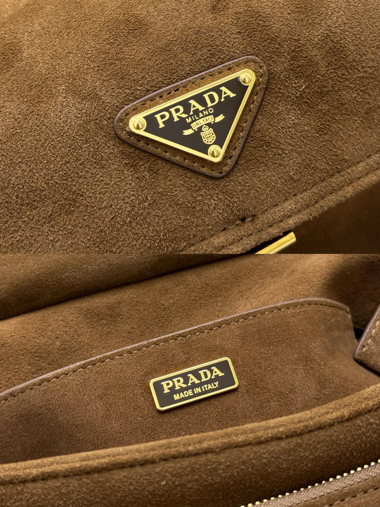 Pra Messenger Bag 30cm Brown Suede 267418