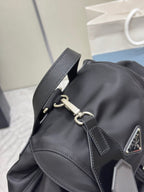 Pra Backpack Glossy Leather Strap Black Re-Nylon 267403