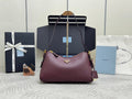 Pra Aimee Underarm Hobo Bag 31cm Burgundy Cowhide 267274