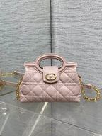 CD Jolie Top Handle Mini Chain Bag 19cm Pink Cowhide