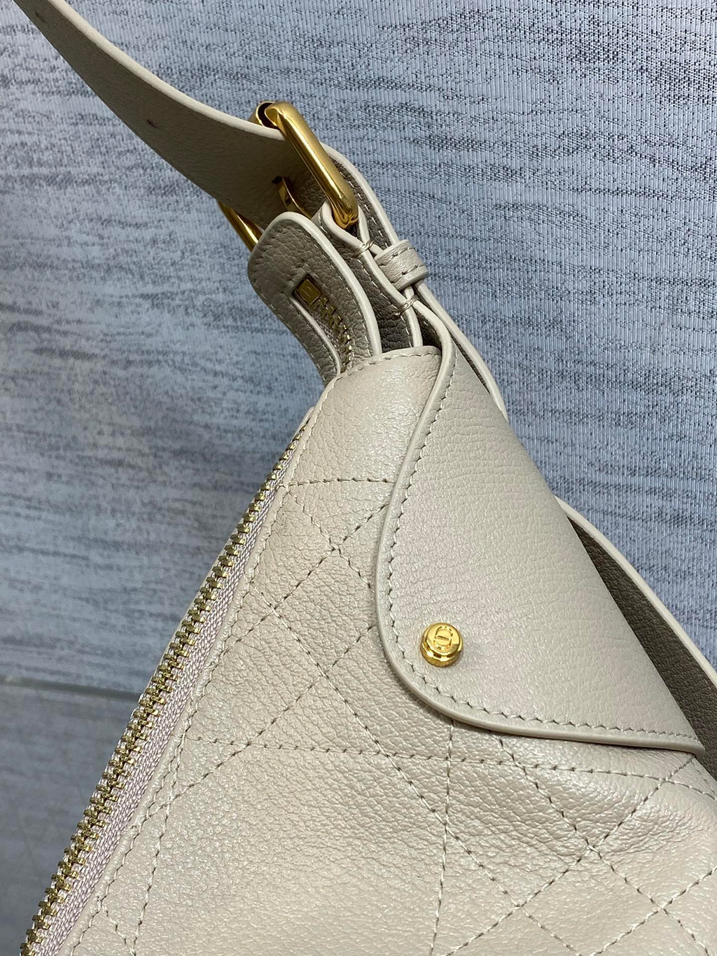 CD VOYAGE Handbag 28cm Cream Cowhide