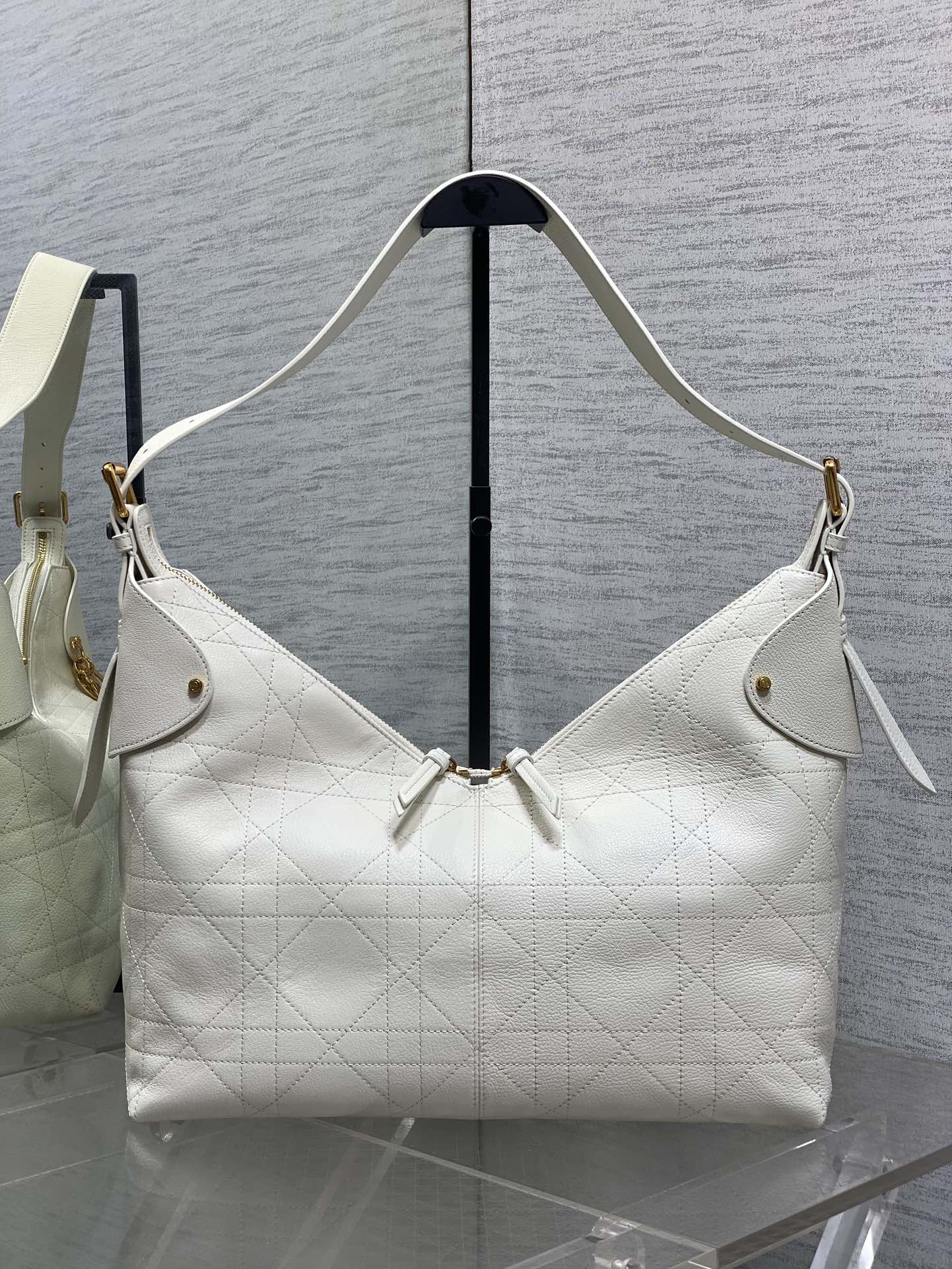 CD VOYAGE Handbag 34cm White Cowhide
