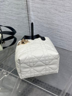 CD Small Toujours Vertical 18cm White and Black Lambskin