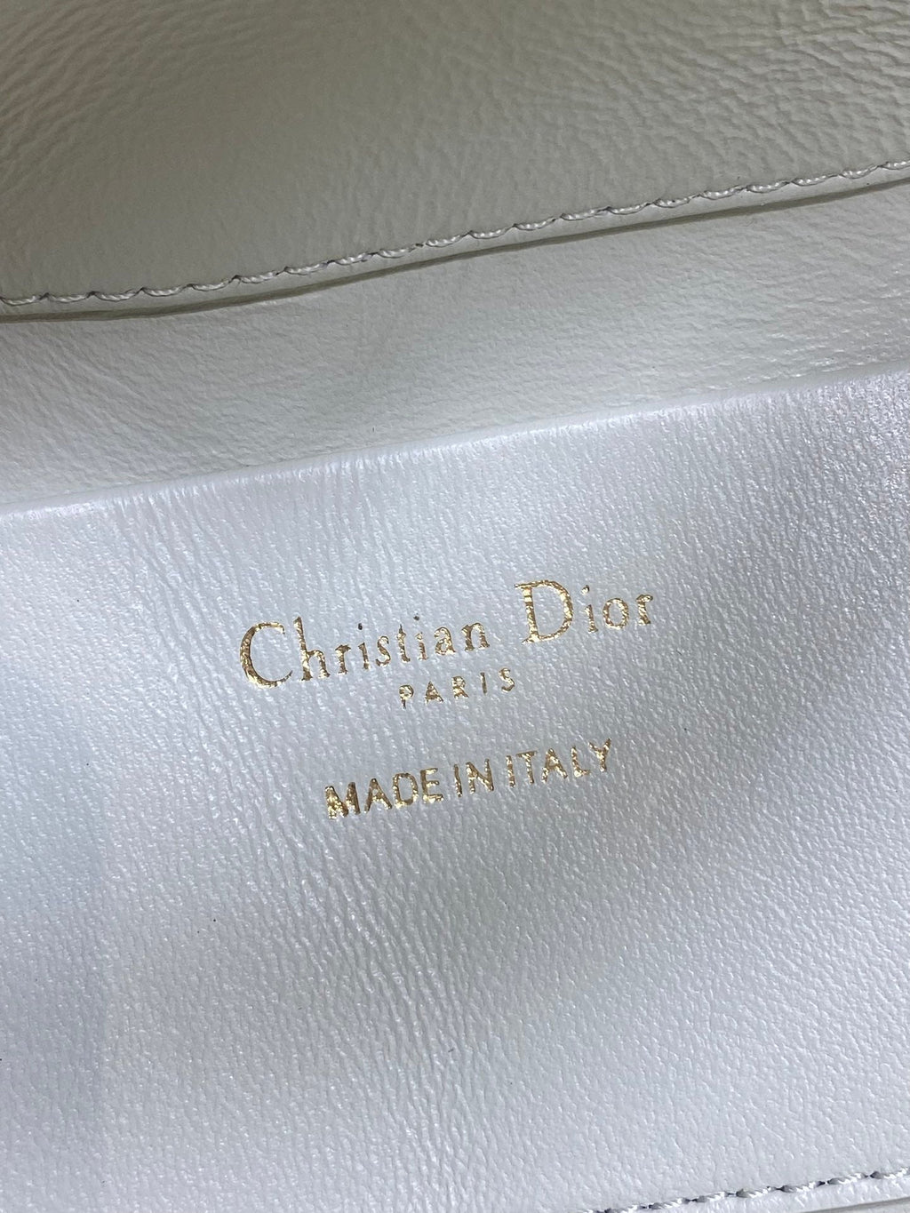 CD Small Toujours Vertical 18cm White and Black Lambskin