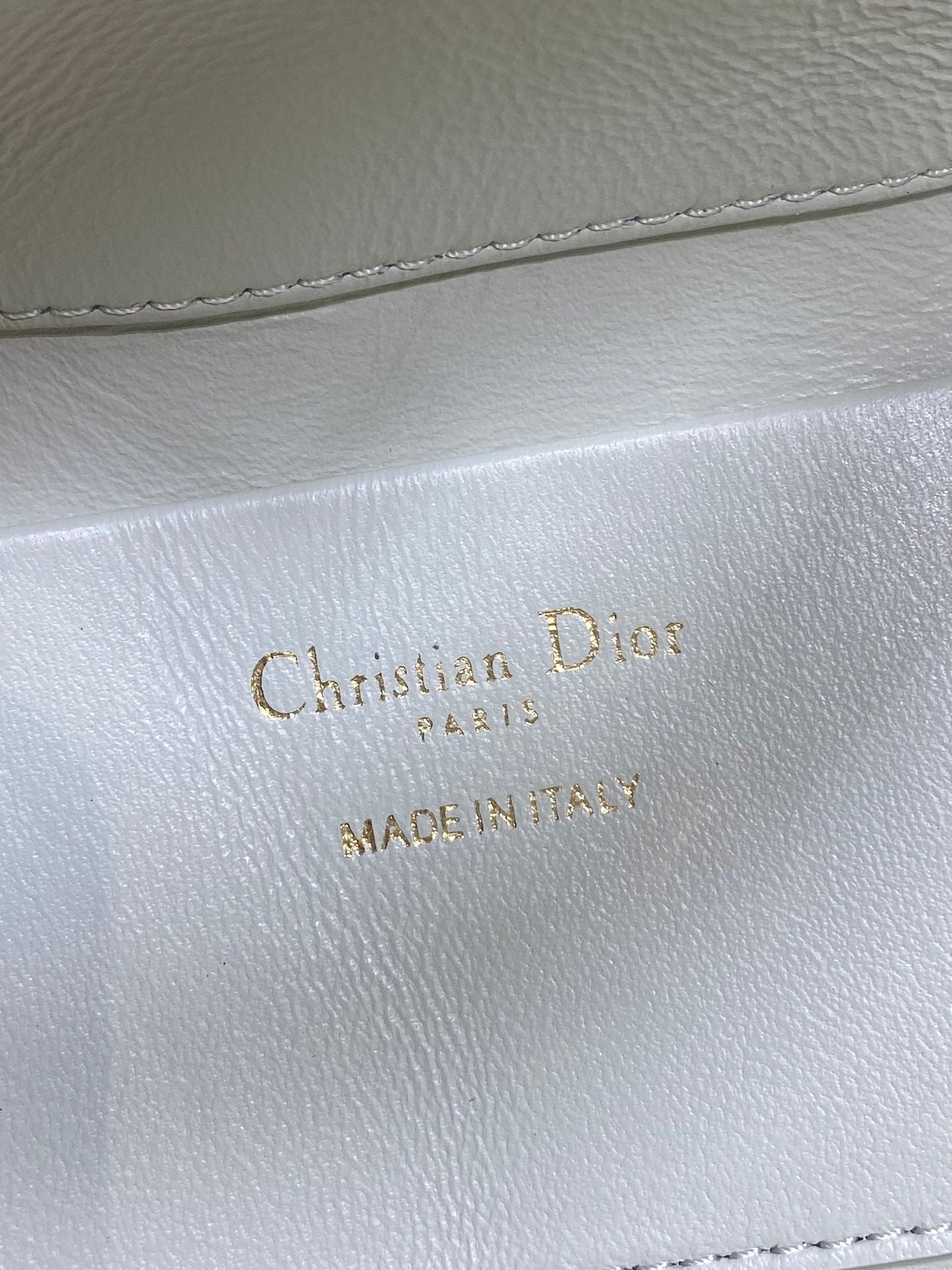 CD Small Toujours Vertical 18cm White and Black Lambskin