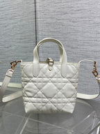 CD Toujours Vertical Small Built-In Lucky Charm Chain 18cm White Lambskin