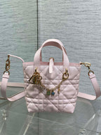 CD Toujours Vertical Small Built-In Lucky Charm Chain 18cm Pink Lambskin