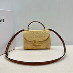Celin Teen Nino Triumphal Arch Raffia Woven Handbag 128751