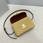 Celin Teen Nino Triumphal Arch Raffia Woven Handbag 128751