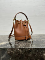 Celin Teen Clara Bag Brown Grained Calfskin 131626