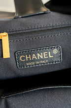 CC 25A Small Tote 36cm Black Suede Black Calfskin