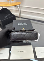 CC 25A Super Mini Bag 12.5cm Black Lambskin