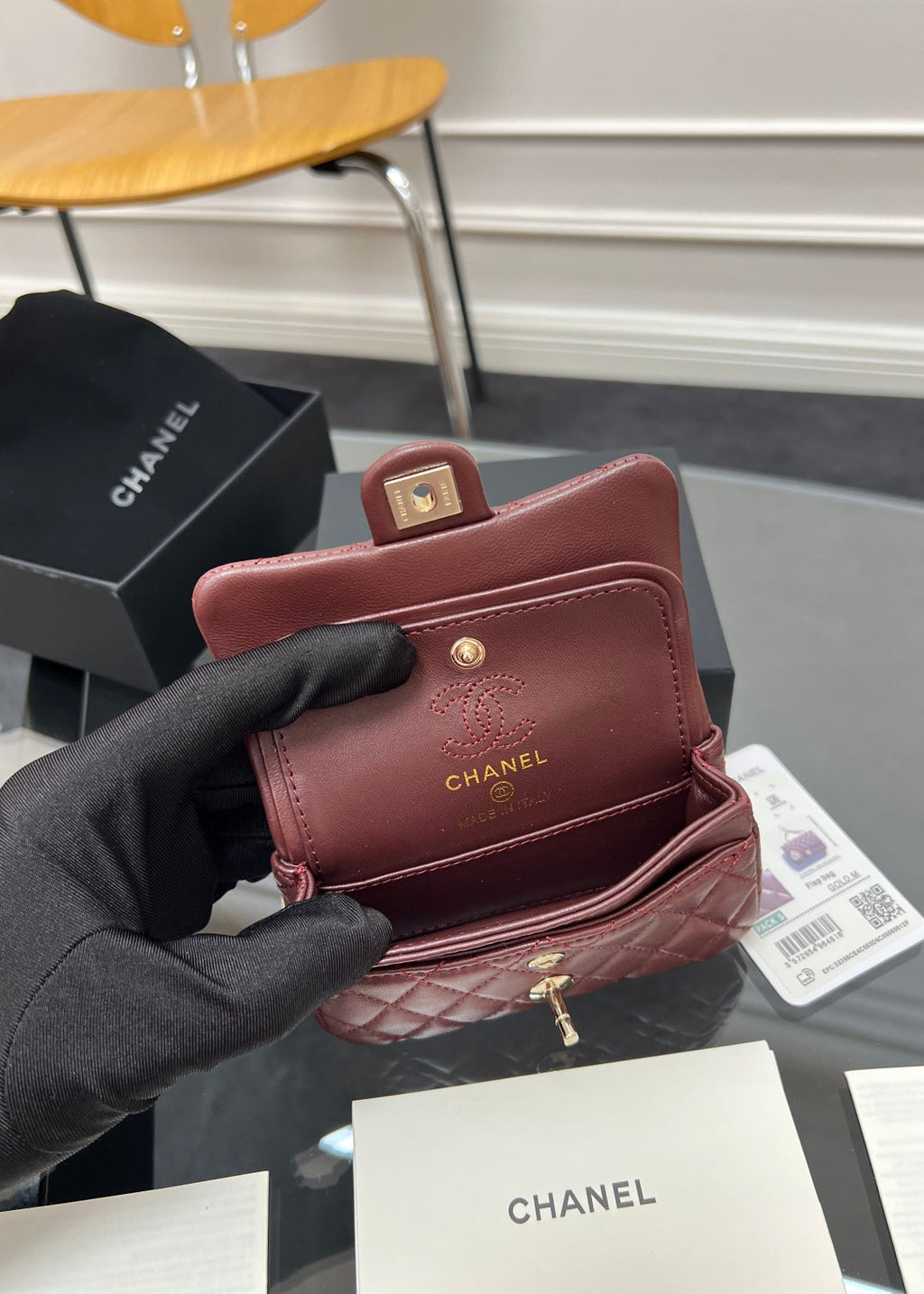 CC 25A Super Mini Bag 12.5cm Red Lambskin