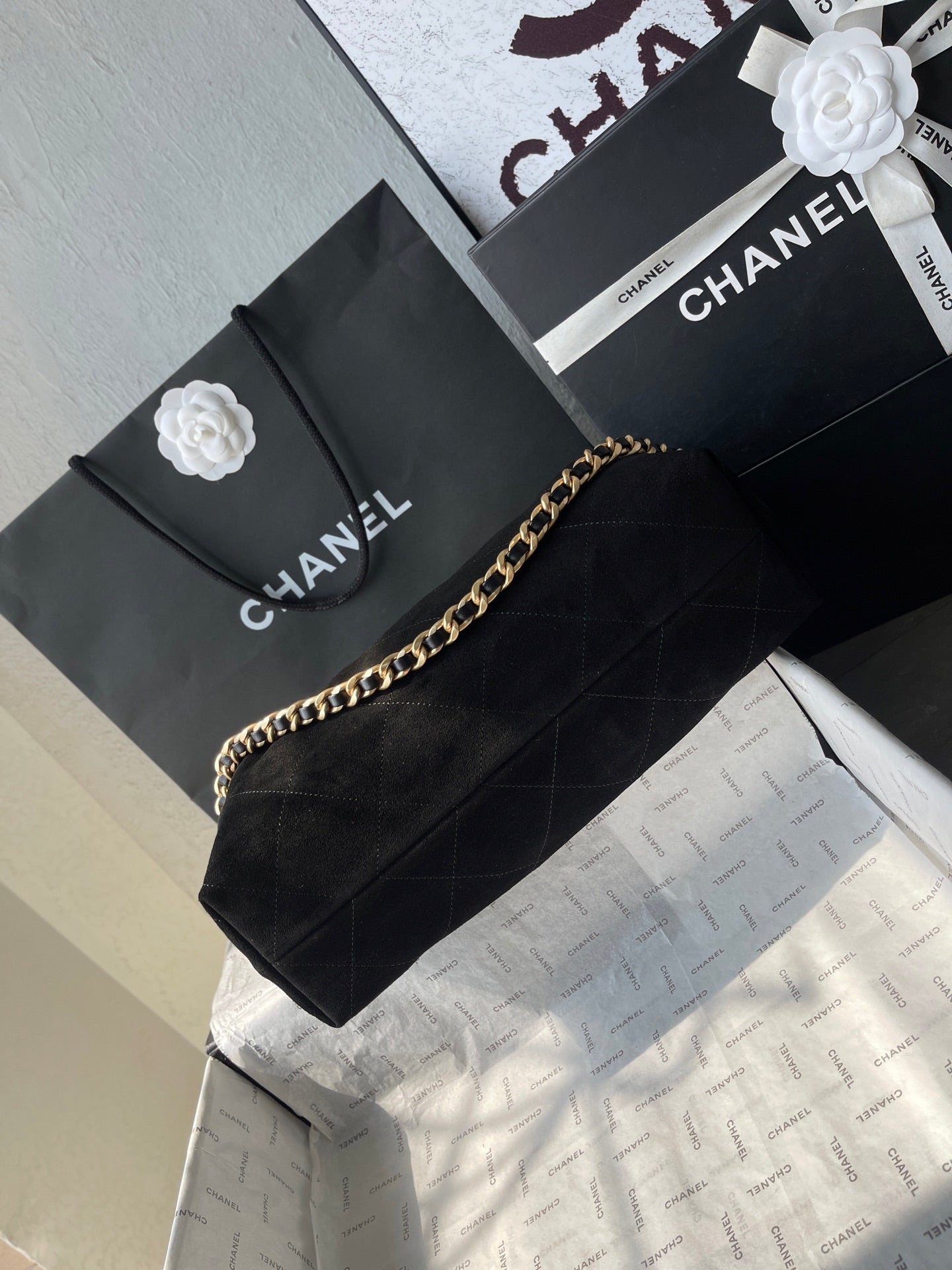 CC 25A Tote Bag 33cm Black Suede