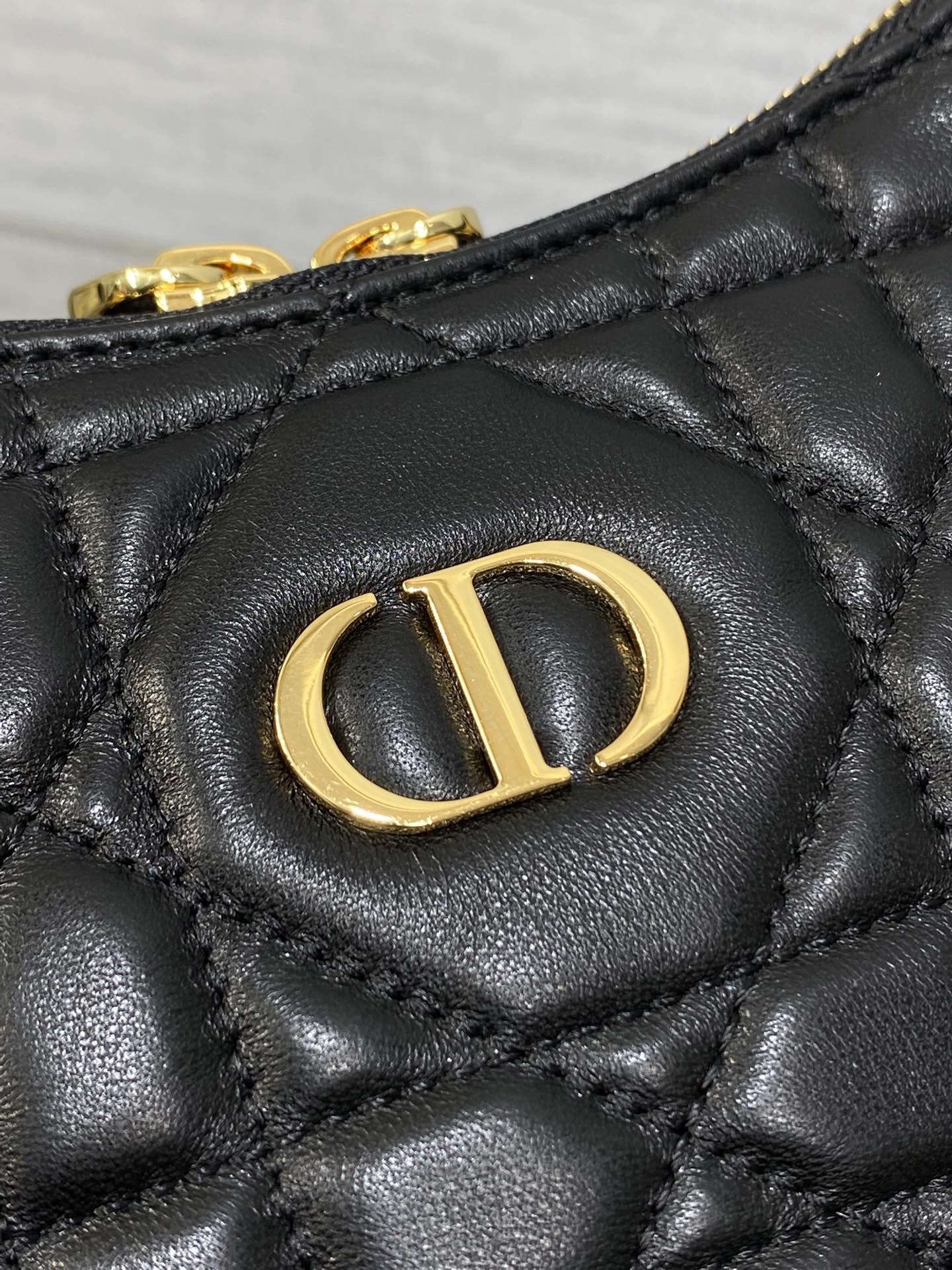 CD Shoulder Bag 19cm black lambskin GHW