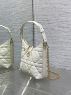 CD Shoulder Bag 19cm white lambskin GHW