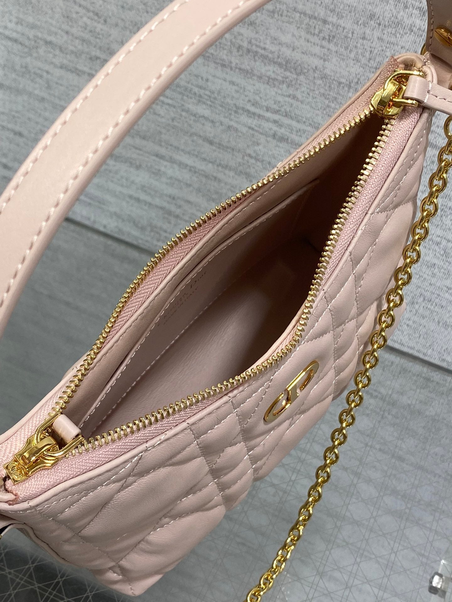 CD Shoulder Bag 19cm pink lambskin GHW