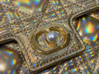 CD Pearl Chain Bag Laser Gold 21cm Lambskin