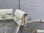 CD Pearl Chain Bag White 21cm Lambskin