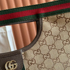 GG Giglio Detachable Clutch 35cm Beige Canvas Light Gold Hardware