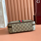 GG Ophidia Small Shoulder Bag 24cm Grey and Brown GG Supreme Canvas
