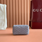 GG Marmont Double-G 16.5cm Gray Suede