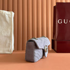GG Marmont Double-G 26cm Gray Suede