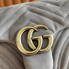 GG Marmont Double-G 26cm Gray Suede
