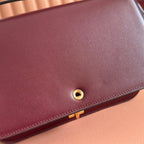GG 25FW Siena Small Shoulder Bag 23cm Burgundy Calfskin GHW