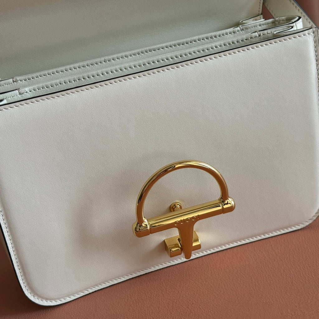 GG 25FW Siena Small Shoulder Bag 23cm White Calfskin GHW