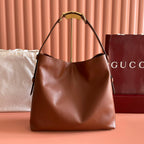 GG 25FW Beatrix Handbag 40cm Brown Calfskin GHW