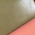 GG 25FW Beatrix Handbag 40cm Green Calfskin GHW