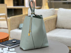 Chloe Spin Tote Bag Large 35cm Light Blue Calfskin 272307