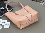 Chloe Spin Tote Bag Medium 27cm Pink Calfskin 272295
