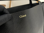 Chloe Spin Tote Bag Medium 27cm Black Calfskin 272274