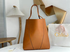 Chloe Spin Tote Bag Large 35cm Brown Calfskin 272217