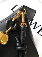 Loewe Ola Handbag Medium 26cm in Black Silver Calfskin  274220