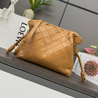 Loewe Flamenco Clutch Bag in Glossy Brown Lambskin 274261
