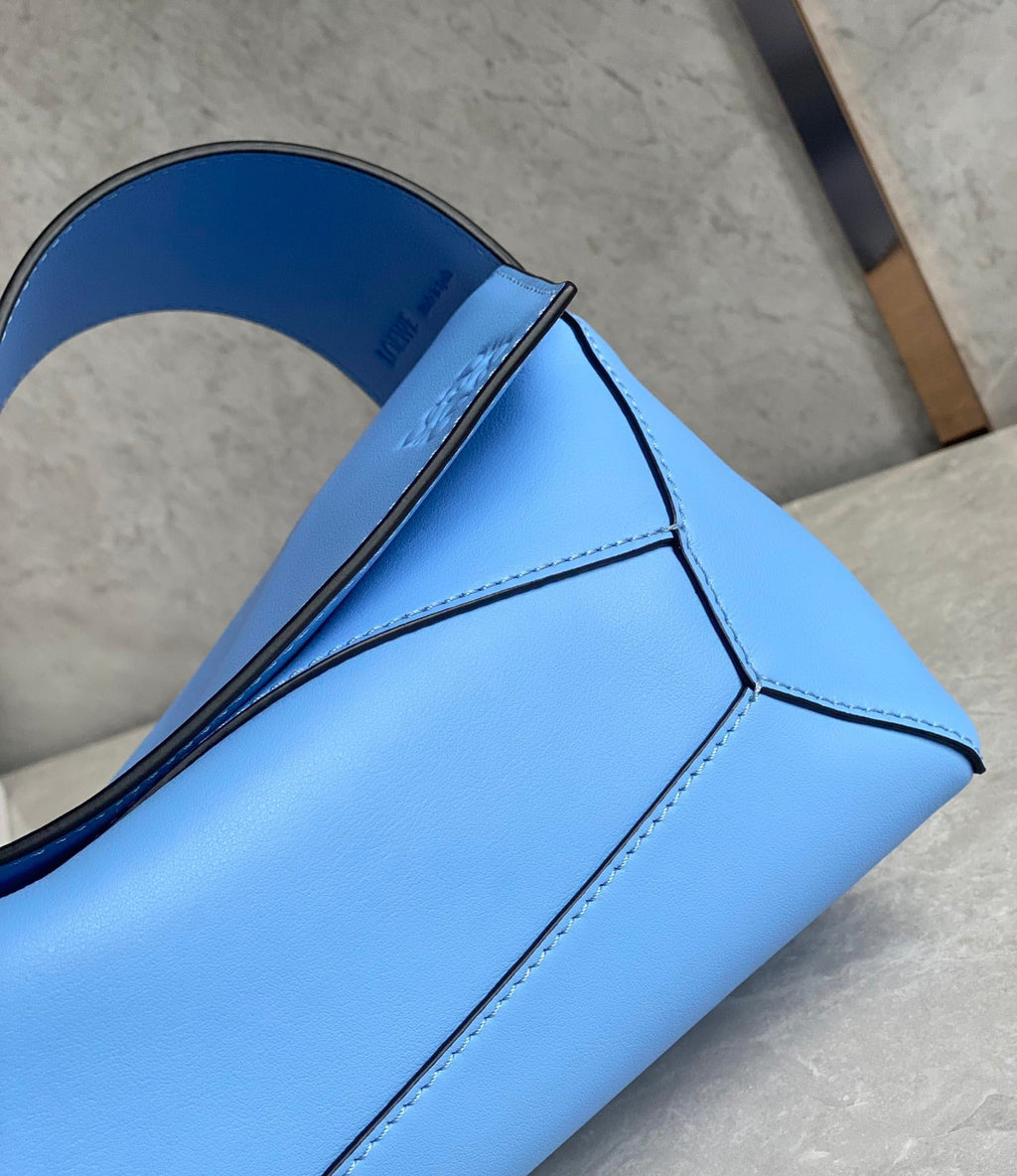 LOE Puzzle Hobo 29cm in Classic Blue Calfskin 274276