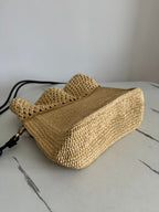 LOE Ola Bag 26 Yellow in Raffia and Calfskin 274681