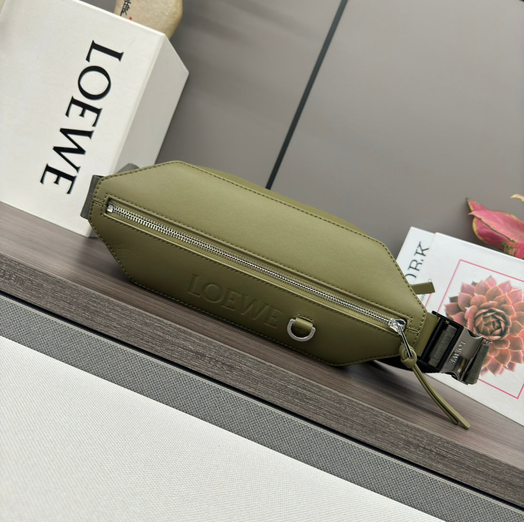 Loewe Classic 32cm Waist Bag Green Calfskin Leather 274660