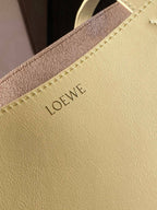 LOE 31 Medium Puzzle Fold Tote In Sunflower Butter Glossy Cowhide 274313