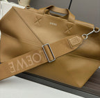 Loewe Puzzle Fold Handbag in Glossy Brown Cowhide Leather 274274