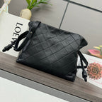 Loewe Flamenco Clutch Bag in Glossy Black Lambskin 274259