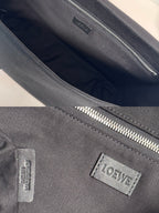 Loewe Medium Flex bag in Black mix Brown Suede/Canvas 274484
