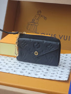 LV Recto Verso Card Holder Black Red Trim Monogram Canvas 274740