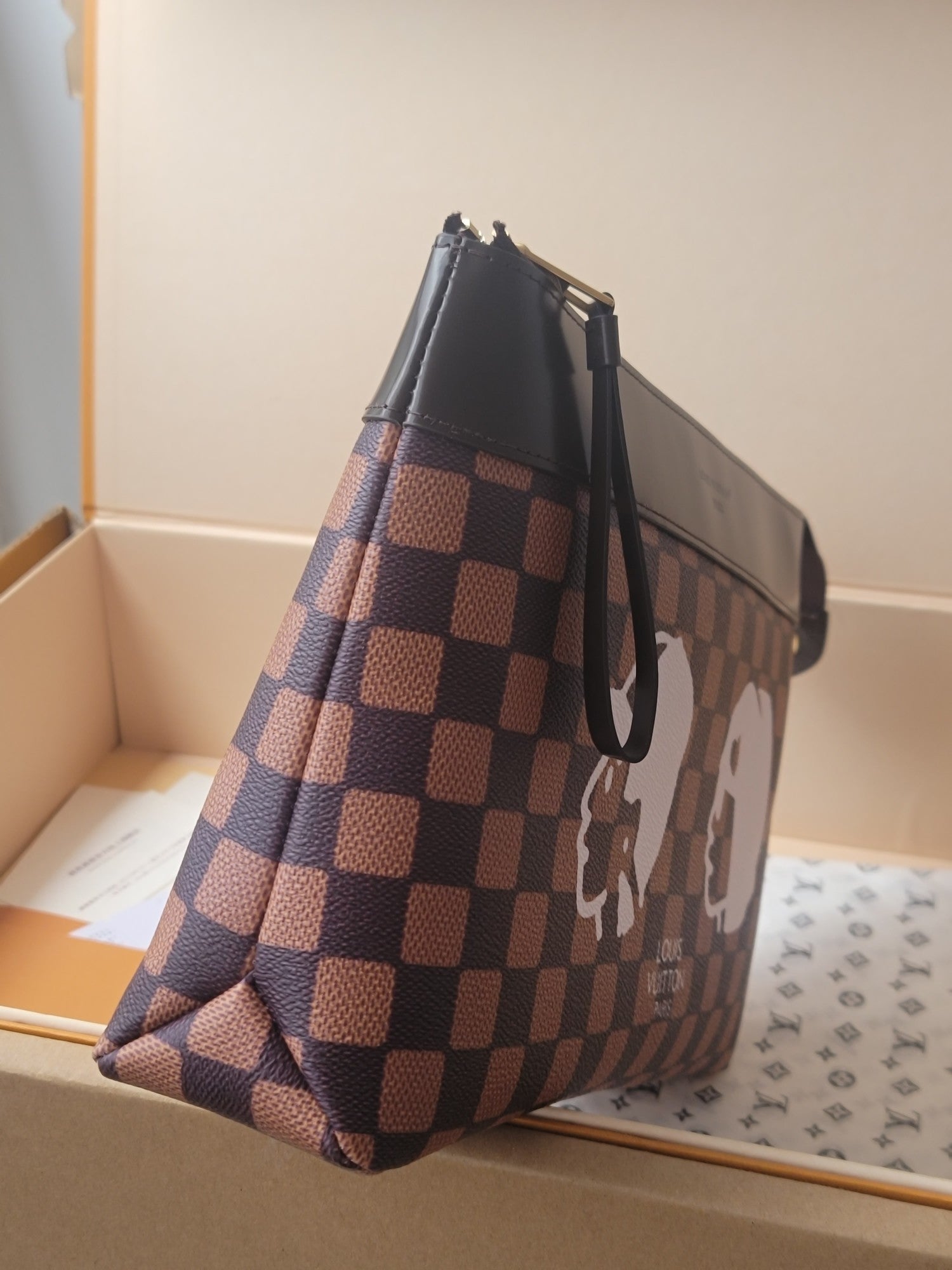 LV Doll Collaboration Handbag Brown PVC Fabric with Leather 274750