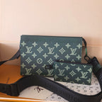 LV Collaboration Suit Clip Dark Green Monogram Canvas Calfskin 274800