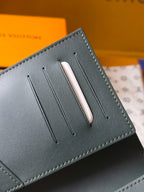 LV Passport Holder 14 Dark Gray Wallet in Montgomery calfskin 274804