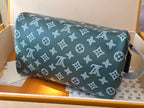 LV Cosmetic Bag 24 Dark Green Monogram Canvas Cowhide 274808